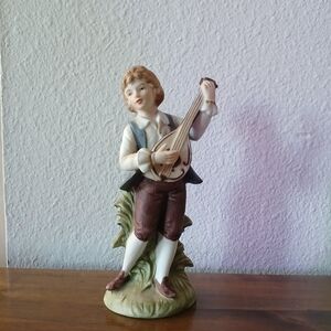Lefton Figurine of Boy Playing Mandolin